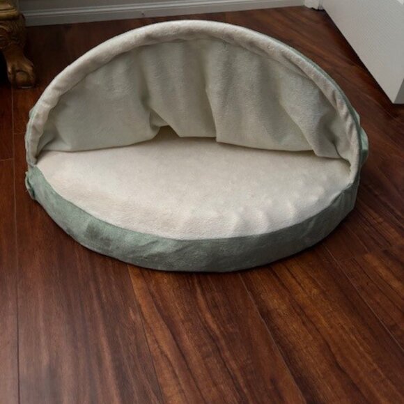 FurHaven Microvelvet Snuggery Cooling Memory Foam Pet Bed for Dogs & Cats 25" - Picture 1 of 6